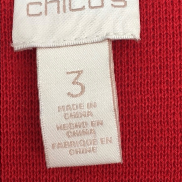 Chico’s 3 Cherry Red Reba Embellished Duster Cardigan XL - Picture 5 of 10